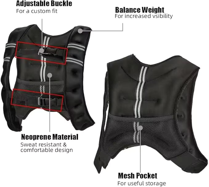 Weighted Vest 5–30 lbs — Men & Women