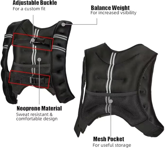 Weighted Vest 5–30 lbs — Men & Women