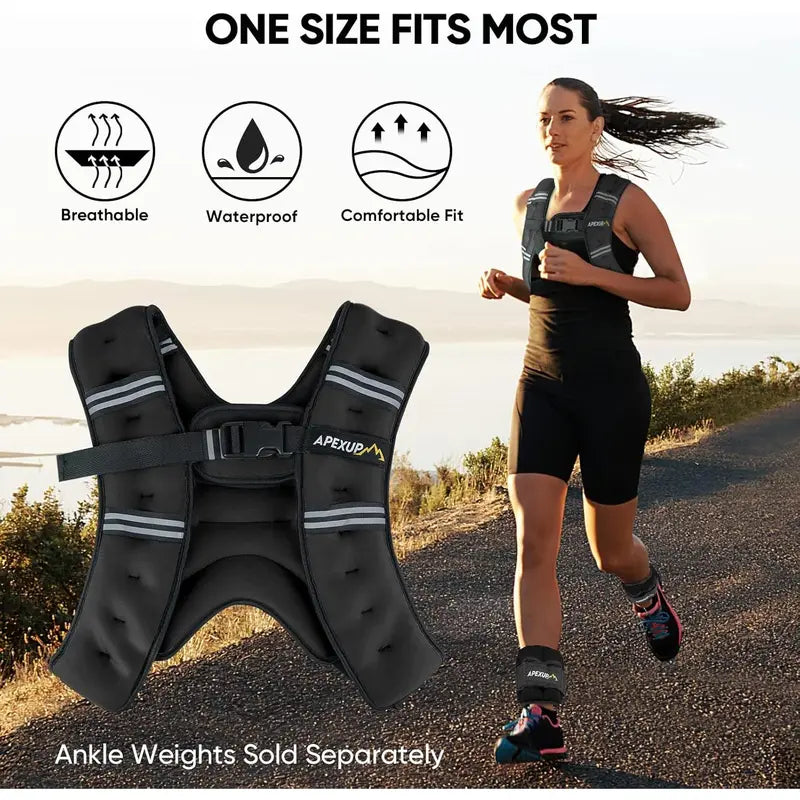 Weighted Vest 5–30 lbs — Men & Women